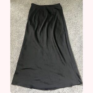 black midi slip skirt